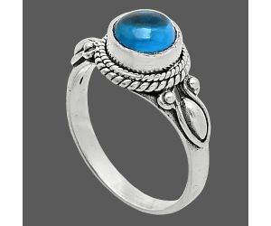 London Blue Topaz Ring size-5 SDR242538 R-1345, 6x6 mm