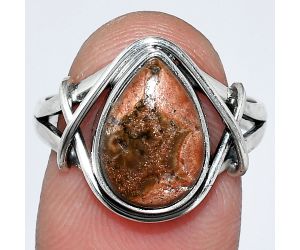 Poppy Jasper Ring size-8 SDR242561 R-1054, 9x13 mm