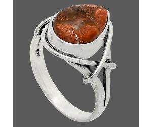 Poppy Jasper Ring size-8 SDR242561 R-1054, 9x13 mm