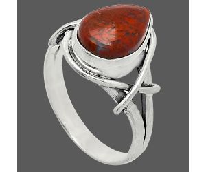 Red Moss Agate Ring size-7.5 SDR242562 R-1054, 8x12 mm