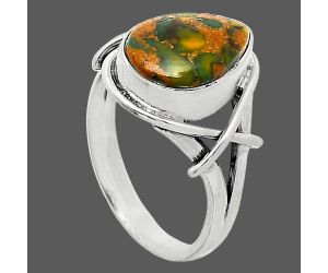 Bamboo Jasper Ring size-8 SDR242584 R-1054, 9x13 mm