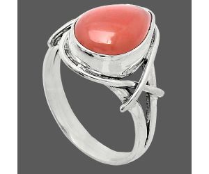 Guava Quartz Ring size-8 SDR242609 R-1054, 9x13 mm