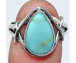 Natural Rare Turquoise Nevada Aztec Mt Ring size-8 SDR242616 R-1054, 9x14 mm