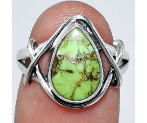 Copper Green Turquoise Ring size-7 SDR242624 R-1054, 8x12 mm