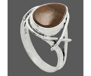 Polygram Jasper Ring size-8 SDR242630 R-1054, 9x12 mm