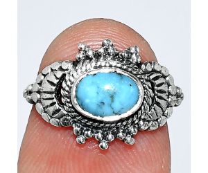 Natural Turquoise Morenci Mine Ring size-5 SDR242638 R-1726, 7x5 mm