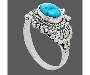 Natural Turquoise Morenci Mine Ring size-5 SDR242638 R-1726, 7x5 mm