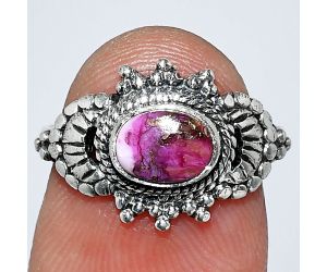 Kingman Pink Dahlia Turquoise Ring size-6 SDR242643 R-1726, 7x5 mm