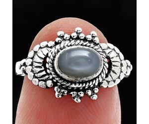 Gray Moonstone Ring size-7 SDR242666 R-1726, 7x5 mm