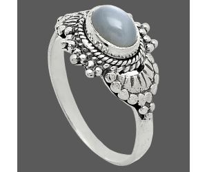Gray Moonstone Ring size-7 SDR242666 R-1726, 7x5 mm