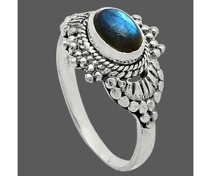 Blue Fire Labradorite Ring size-7 SDR242685 R-1726, 7x5 mm