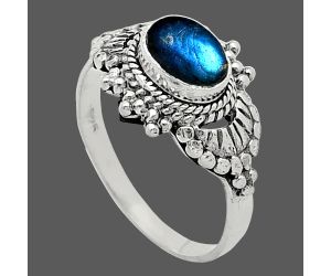 Blue Fire Labradorite Ring size-7 SDR242688 R-1726, 7x5 mm