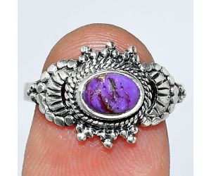 Copper Purple Turquoise Ring size-7 SDR242692 R-1726, 7x5 mm