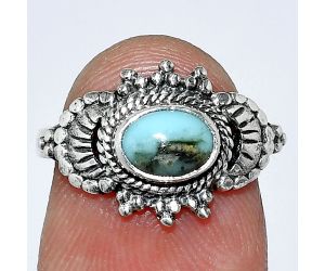 Natural Rare Turquoise Nevada Aztec Mt Ring size-7 SDR242701 R-1726, 7x5 mm