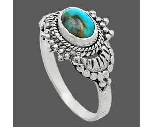 Natural Rare Turquoise Nevada Aztec Mt Ring size-7 SDR242701 R-1726, 7x5 mm