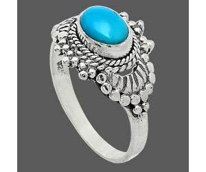 Sleeping Beauty Turquoise Ring size-6 SDR242704 R-1726, 7x5 mm