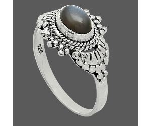 Gray Moonstone Ring size-8 SDR242710 R-1726, 7x5 mm