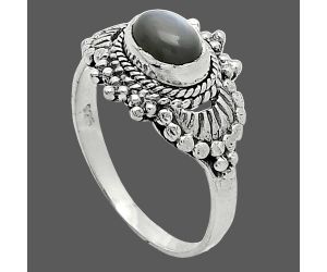 Gray Moonstone Ring size-7 SDR242711 R-1726, 7x5 mm