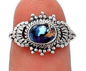 Kingman Purple Dahlia Turquoise Ring size-7 SDR242712 R-1726, 7x5 mm