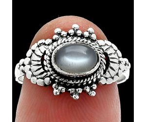 Srilankan Moonstone Ring size-7.5 SDR242714 R-1726, 7x5 mm