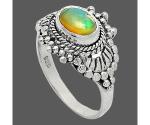 Ethiopian Opal Ring size-5 SDR242722 R-1726, 7x5 mm