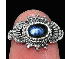 Blue Fire Labradorite Ring size-7 SDR242728 R-1726, 7x5 mm