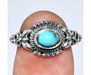 Natural Rare Turquoise Nevada Aztec Mt Ring size-7.5 SDR242735 R-1286, 7x5 mm