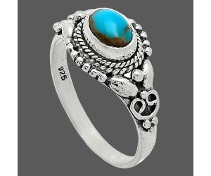 Natural Rare Turquoise Nevada Aztec Mt Ring size-7.5 SDR242735 R-1286, 7x5 mm