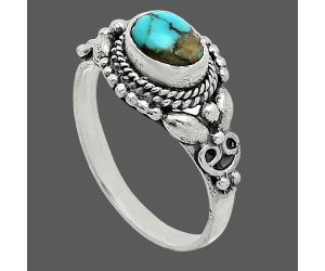 Lucky Charm Tibetan Turquoise Ring size-7 SDR242742 R-1286, 7x5 mm