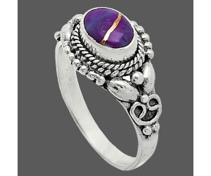 Copper Purple Turquoise Ring size-6 SDR242746 R-1286, 7x5 mm