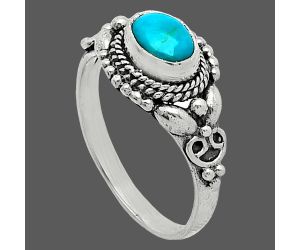 Natural Rare Turquoise Nevada Aztec Mt Ring size-7 SDR242748 R-1286, 7x5 mm