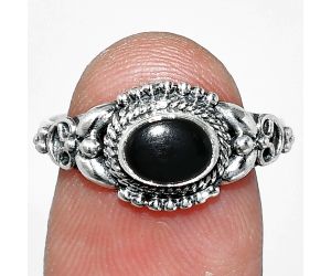Black Onyx Ring size-8 SDR242753 R-1286, 7x5 mm