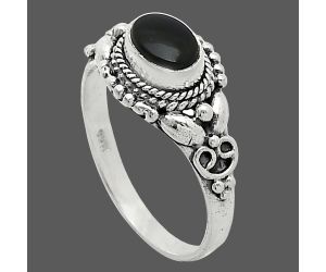 Black Onyx Ring size-8 SDR242753 R-1286, 7x5 mm