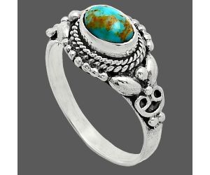 Natural Rare Turquoise Nevada Aztec Mt Ring size-7 SDR242754 R-1286, 7x5 mm