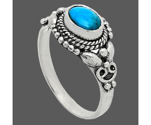 Natural Turquoise Morenci Mine Ring size-7 SDR242762 R-1286, 7x5 mm