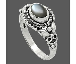 Gray Moonstone Ring size-7 SDR242765 R-1286, 7x5 mm