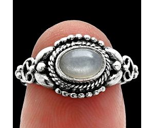 Gray Moonstone Ring size-6 SDR242766 R-1286, 7x5 mm