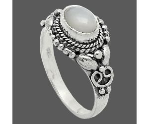 Gray Moonstone Ring size-6 SDR242766 R-1286, 7x5 mm