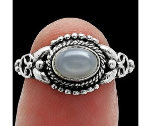 Gray Moonstone Ring size-7 SDR242767 R-1286, 7x5 mm