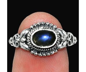 Blue Fire Labradorite Ring size-8 SDR242783 R-1286, 7x5 mm