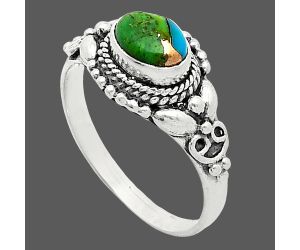 Blue Turquoise In Green Mohave Ring size-8 SDR242794 R-1286, 7x5 mm