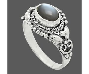 Gray Moonstone Ring size-5 SDR242805 R-1286, 7x5 mm