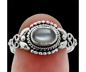 Gray Moonstone Ring size-7 SDR242806 R-1286, 7x5 mm