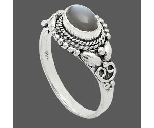 Gray Moonstone Ring size-7 SDR242806 R-1286, 7x5 mm