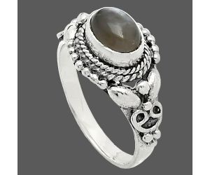 Gray Moonstone Ring size-5 SDR242807 R-1286, 7x5 mm