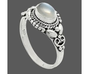 Gray Moonstone Ring size-8 SDR242809 R-1286, 7x5 mm