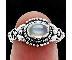 Gray Moonstone Ring size-7 SDR242810 R-1286, 7x5 mm