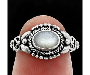Gray Moonstone Ring size-6 SDR242811 R-1286, 7x5 mm