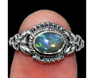 Ethiopian Opal Ring size-5 SDR242816 R-1286, 7x5 mm