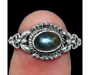 Blue Fire Labradorite Ring size-7 SDR242821 R-1286, 7x5 mm